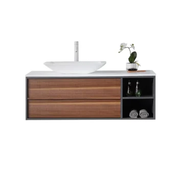 GOREME - Walnut/dark Gray Oak - White Countertop - 48"