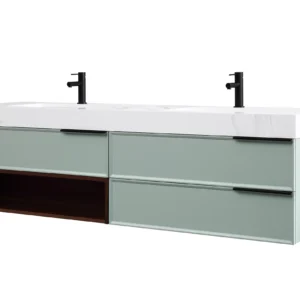 MARFA – Green/walnut – White Quartz Countertop – 72″