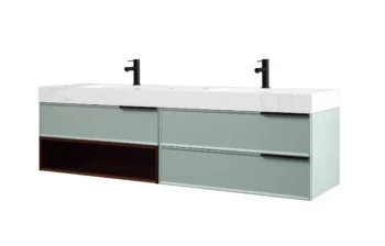 MARFA - Green/walnut - White Quartz Countertop - 72"