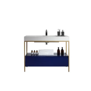 TEXEL- Navy Blue – White Quartz Countertop – 42″