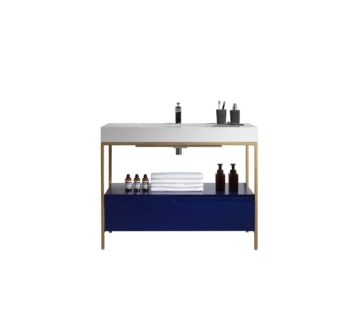 TEXEL- Navy Blue - White Quartz Countertop - 42"