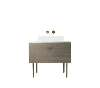 VENESSA - Golden Oak - Matte White Countertop - 36"