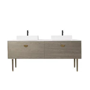 VENESSA – Golden Oak – Matte White Countertop – 72″