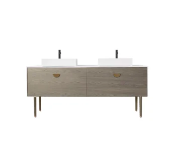 VENESSA - Golden Oak - Matte White Countertop - 72"