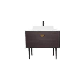 VENESSA - Smoke Gray Oak - Matte White Countertop - 36"