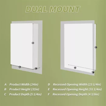 24 x 32 LED Medicine Cabinet Right Side Door - Image 4