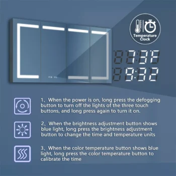 60 x 32 LED Medicine Cabinet - Image 9