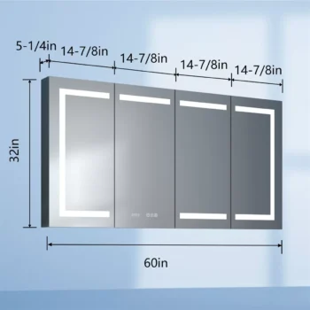 60 x 32 LED Medicine Cabinet - Image 3