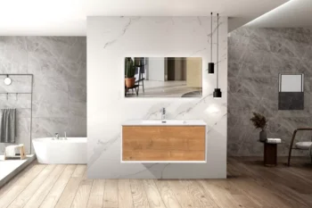 Furla 36" in Oak with White Solid Surface Countertop
