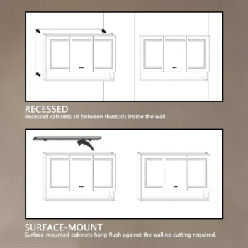 48 x 32 LED Medicine Cabinet With Silver Shelf - Image 6