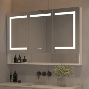 48 x 32 LED Medicine Cabinet With Silver Shelf