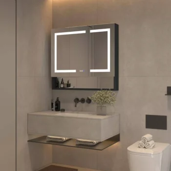 36 x 32 LED Medicine Cabinet With Black Shelf - Image 6