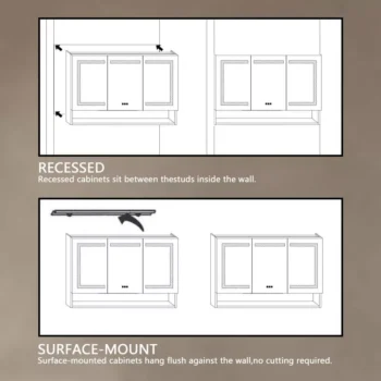 48 x 32 LED Medicine Cabinet With Black Shelf - Image 6