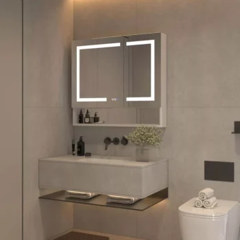 36 x 32 LED Medicine Cabinet With Silver Shelf - Image 6