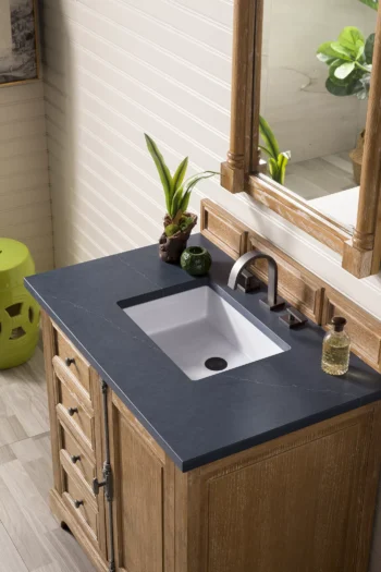 Providence 36" Single Vanity, Driftwood w/ 3 CM Charcoal Soapstone Quartz Top - Image 3