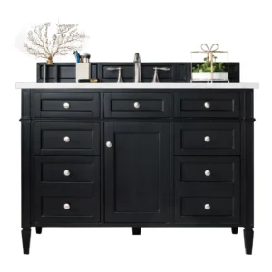 Brittany 48″ Single Vanity, Black Onyx w/ 3 CM Arctic Fall Solid Surface Top