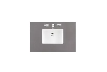 Palisades 36" Single Vanity, Bright White w/ 3 CM Grey Expo Top - Image 7