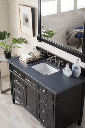 Brittany 48" Single Vanity, Black Onyx w/ 3 CM Charcoal Soapstone Quartz Top - Image 3