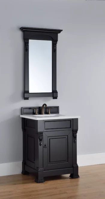 Brookfield 26" Single Vanity, Antique Black w/ 3 CM White Zeus Quartz Top - Image 3