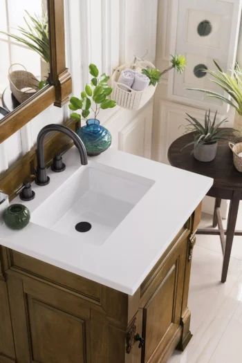 Brookfield 26" Single Vanity, Country Oak w/ 3 CM White Zeus Quartz Top - Image 2