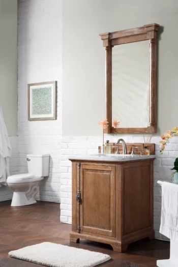 Providence 26" Single Vanity, Driftwood w/ 3 CM Carrara Marble Top - Image 3