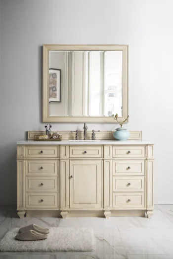 Bristol 60" Single Vanity, Vintage Vanilla w/ 3 CM Arctic Fall Solid Surface Top - Image 2