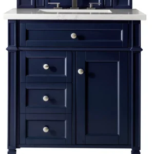 Brittany 30″ Single Vanity, Victory Blue w/ 3 CM Arctic Fall Solid Surface Top