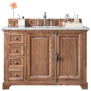 Providence 48″ Single Vanity, Driftwood w/ 3 CM Eternal Jasmine Pearl Quartz Top