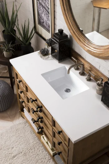 Malibu 48" Single Vanity, Honey Alder w/ 3 CM White Zeus Quartz Top - Image 3