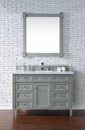 Brittany 48" Single Vanity, Urban Gray w/ 3 CM White Zeus Quartz Top - Image 2
