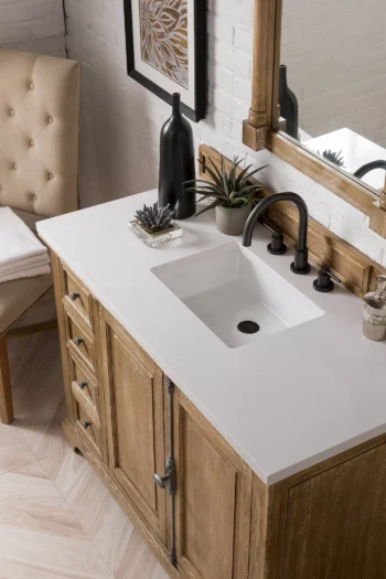 Providence 48" Single Vanity, Driftwood w/ 3 CM White Zeus Quartz Top - Image 5