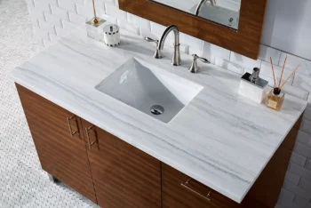 Metropolitan 48" Single Vanity, American Walnut w/ 3 CM Arctic Fall Solid Surface Top - Image 5