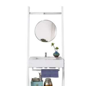 Lakeside 30″ Single Vanity, Glossy White w/ Arctic Fall Top