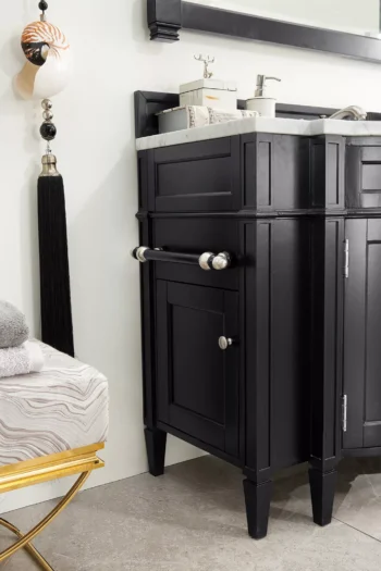 Brittany 46" Single Vanity, Black Onyx w/ 3 CM White Zeus Quartz Top - Image 5