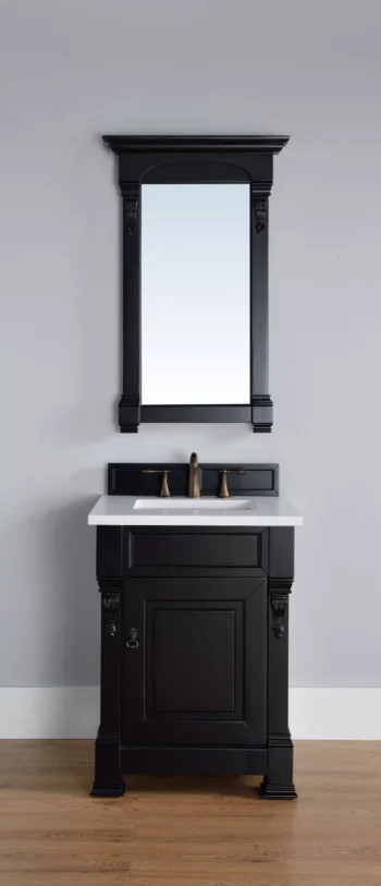 Brookfield 26" Single Vanity, Antique Black w/ 3 CM White Zeus Quartz Top - Image 2