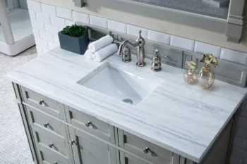 Brittany 48" Single Vanity, Urban Gray w/ 3 CM Arctic Fall Solid Surface Top - Image 3