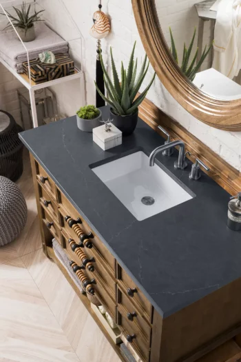 Malibu 48" Single Vanity, Honey Alder w/ 3 CM Charcoal Soapstone Quartz Top - Image 3