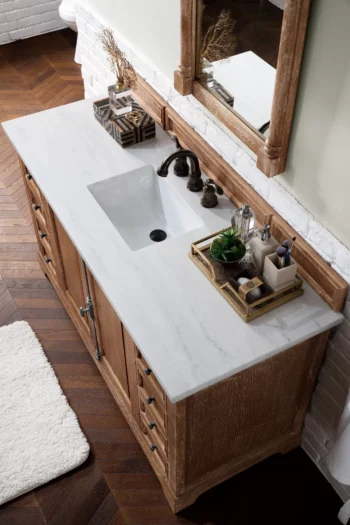 Providence 60" Single Vanity, Driftwood w/ 3 CM Arctic Fall Solid Surface Top - Image 5