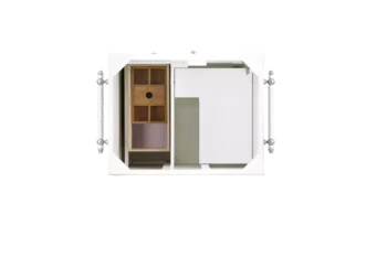 Copper Cove Encore 30" Single Vanity, Bright White w/ 3 CM Arctic Fall Solid Surface Top - Image 5