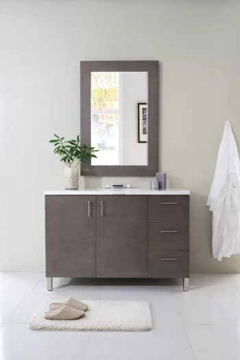 Metropolitan 48" Single Vanity, Silver Oak w/ 3 CM Arctic Fall Solid Surface Top - Image 2