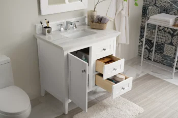 Palisades 36" Single Vanity, Bright White w/ 3 CM Arctic Fall Solid Surface Top - Image 7