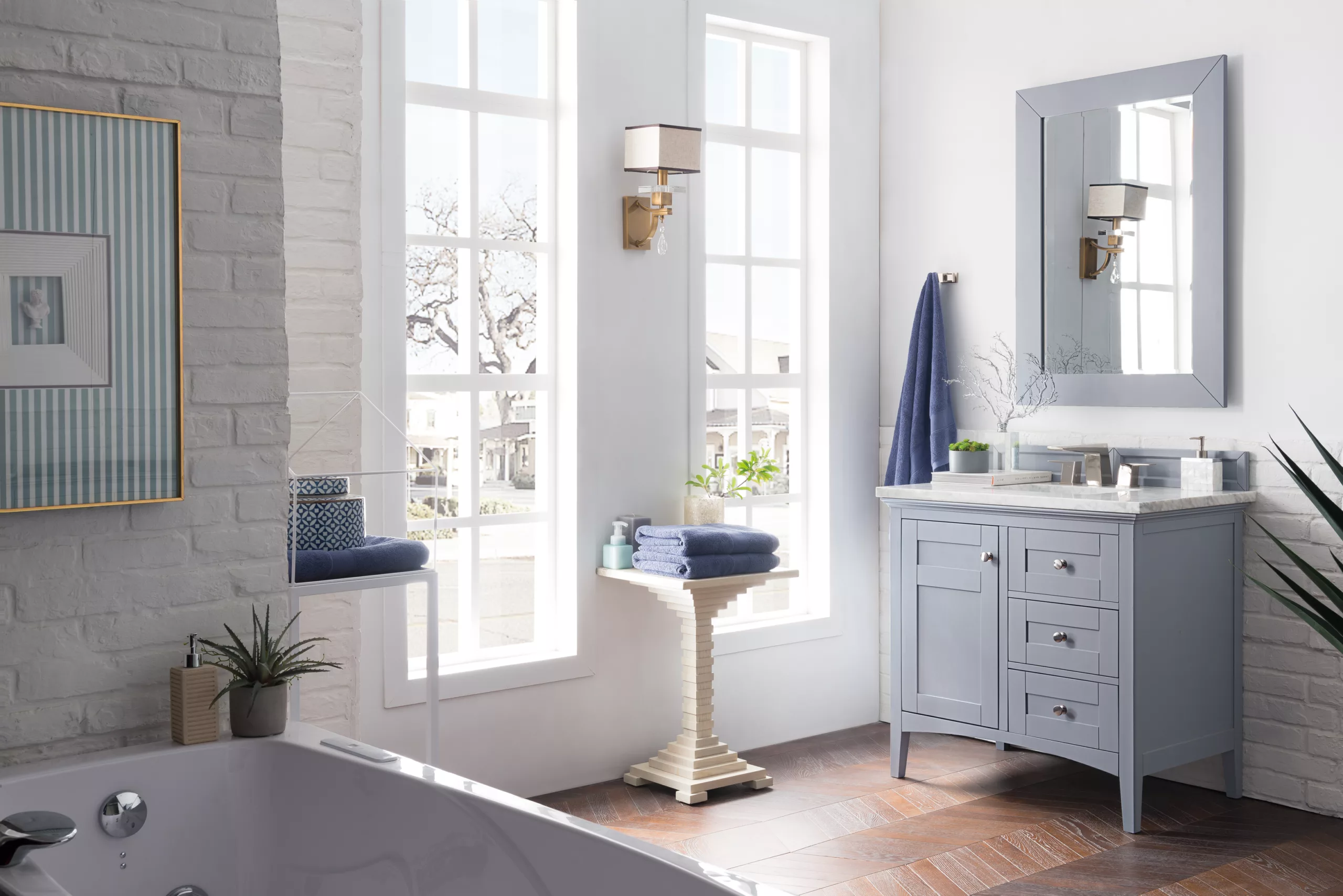 Palisades 36" Single Vanity, Silver Gray w/ 3 CM Carrara Marble Top - Image 3