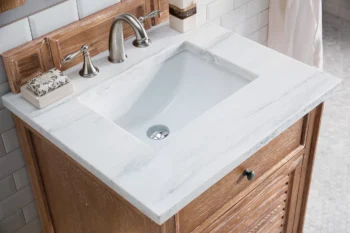 Savannah 26" Single Vanity, Driftwood w/ 3 CM Arctic Fall Solid Surface Top - Image 3