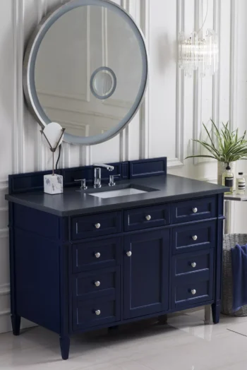 Brittany 48" Single Vanity, Victory Blue w/ 3 CM Charcoal Soapstone Quartz Top - Image 3