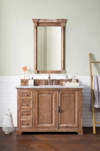 Providence 48" Single Vanity, Driftwood w/ 3 CM Carrara Marble Top - Image 2