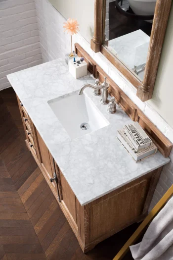 Providence 48" Single Vanity, Driftwood w/ 3 CM Carrara Marble Top - Image 5