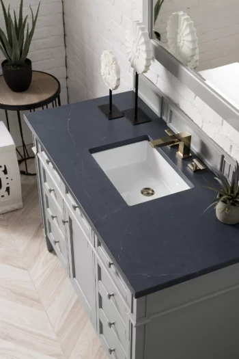 Brittany 48" Single Vanity, Urban Gray w/ 3 CM Charcoal Soapstone Quartz Top - Image 3