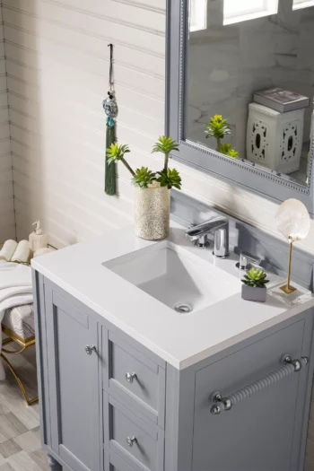 Copper Cove Encore 30" Single Vanity, Silver Gray w/ 3 CM White Zeus Quartz Top - Image 4