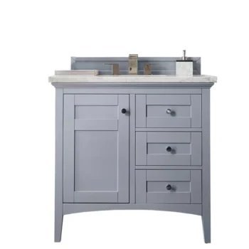 Palisades 36" Single Vanity, Silver Gray w/ 3 CM Eternal Jasmine Pearl Quartz Top
