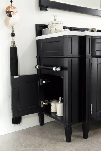 Brittany 46" Single Vanity, Black Onyx w/ 3 CM White Zeus Quartz Top - Image 6